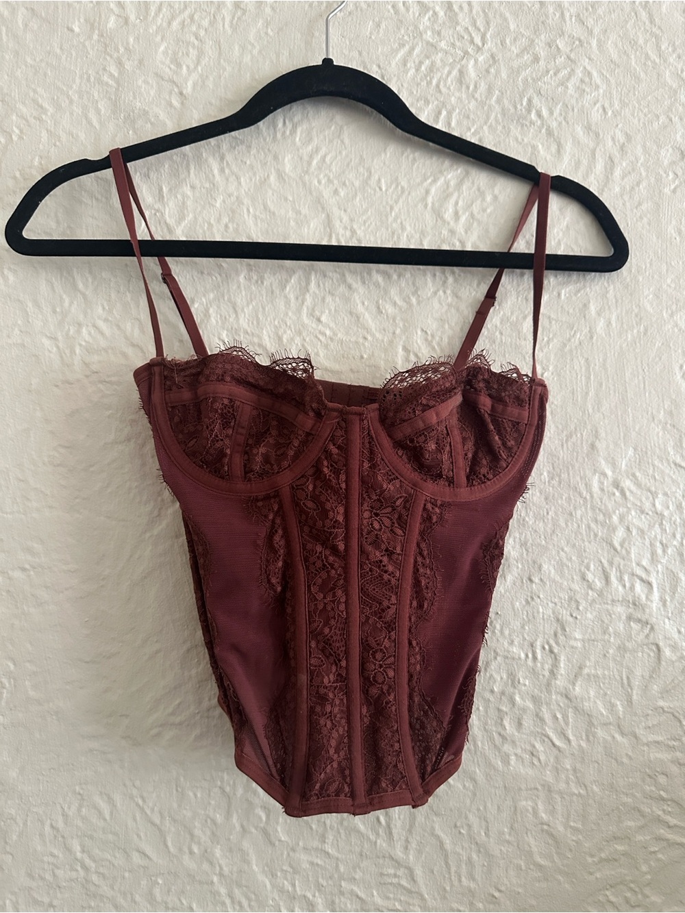 Urban Outfitters Out From Under Modern Love Warm Brown Corset Top Small